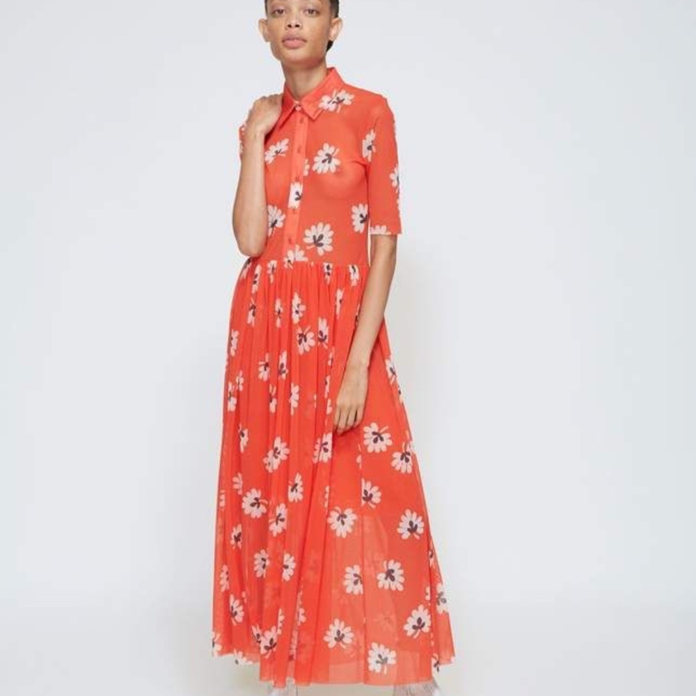 Ganni Tilden Mesh Maxi Dress